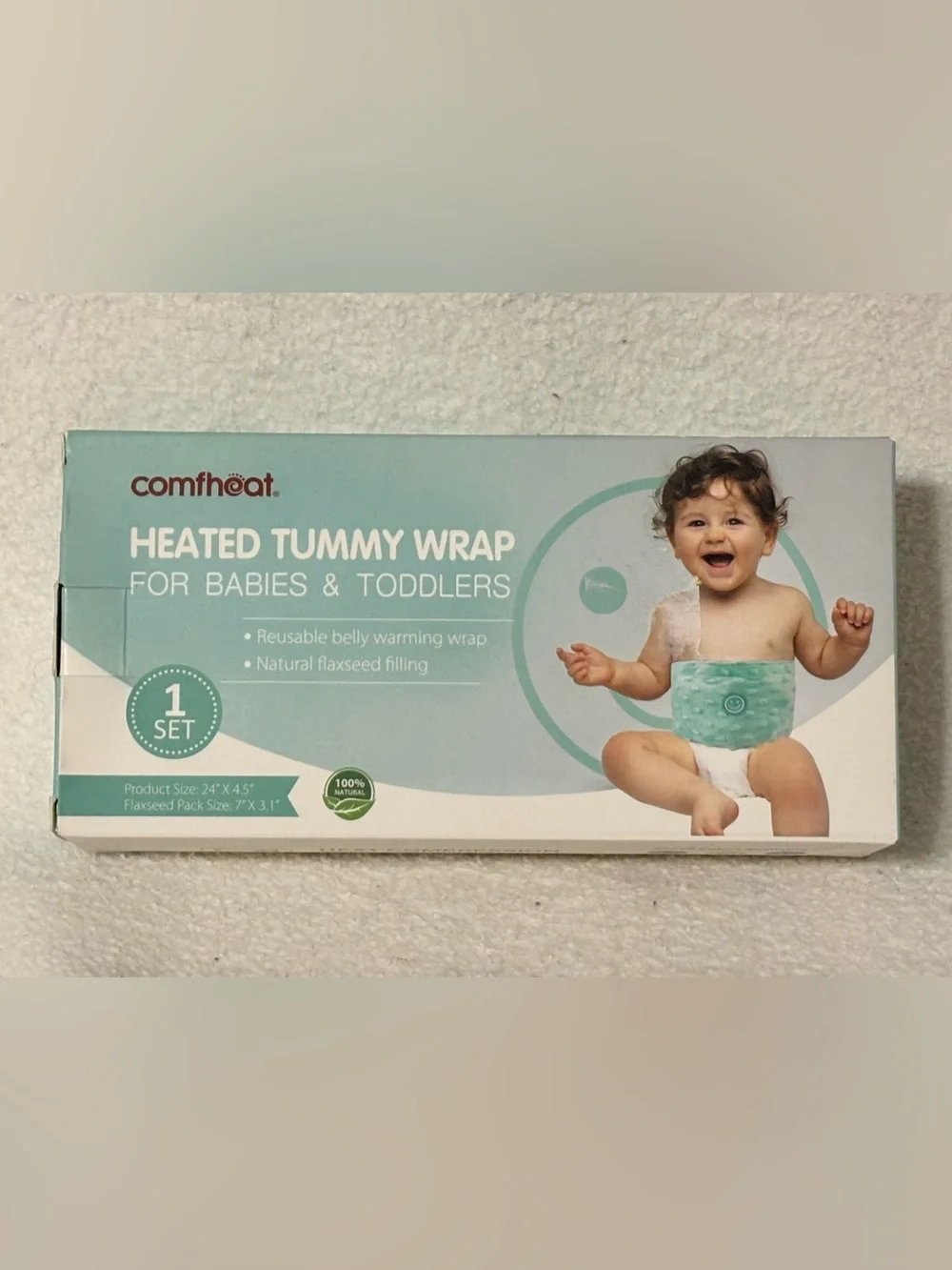 Comfheat Teal Heated Tummy Wrap for Babies & Toddlers
